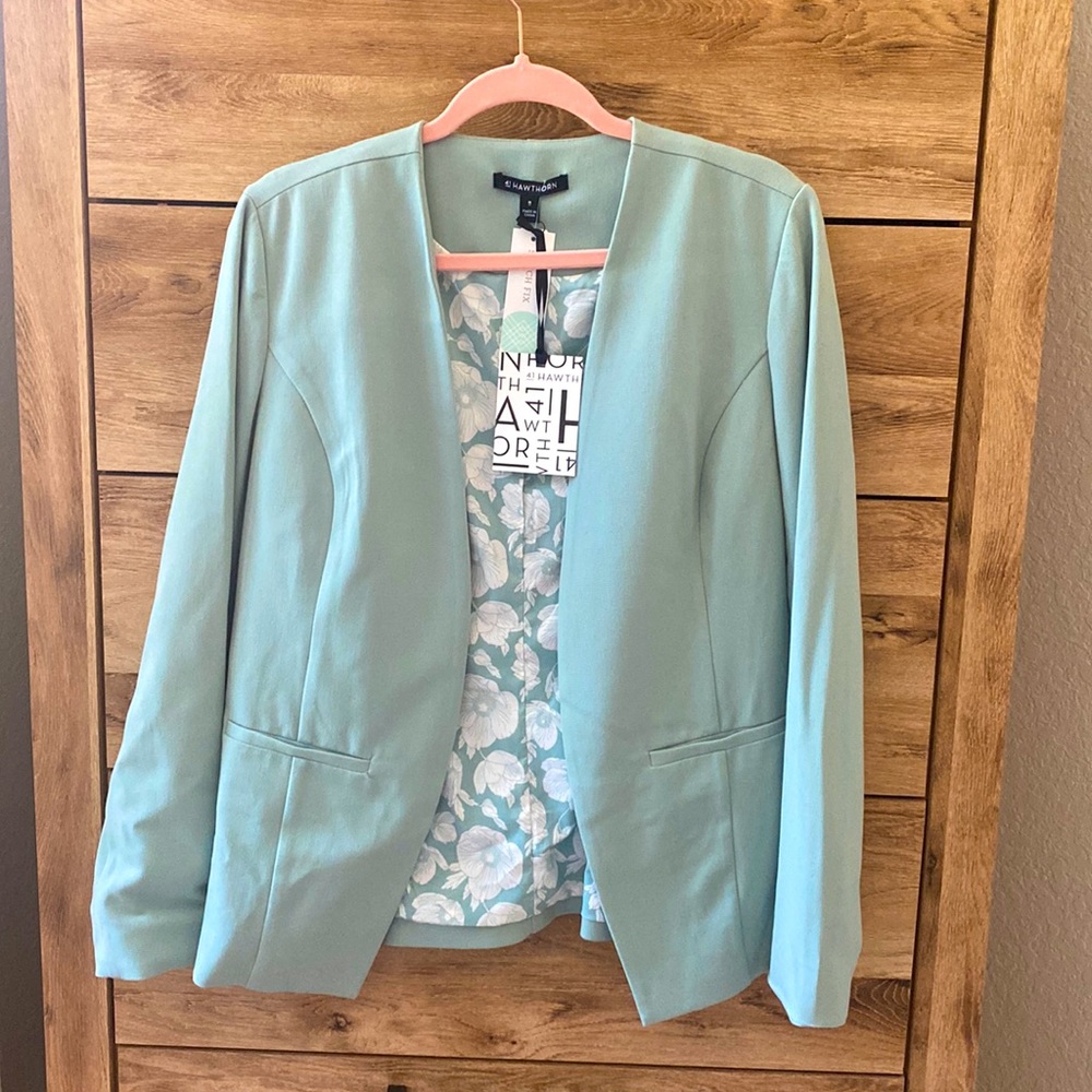 41 Hawthorn - Burke Collarless Blazer - Mint - Medium